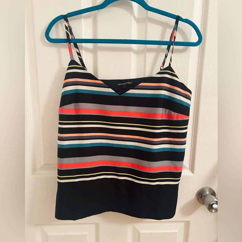 Banana republic striped sleeveless blouse